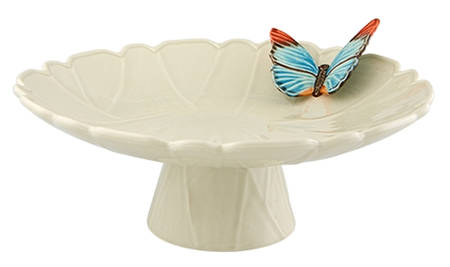 Cloudy Butterflies by Claudia Schiffer 15" Diameter Pedestal Cake Stand