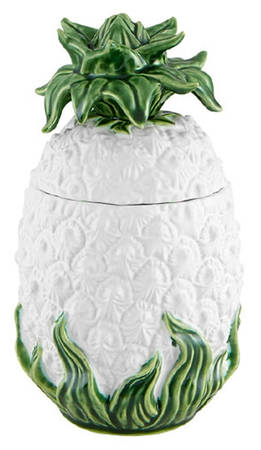 Pineapple White Sauce Boat & Lid