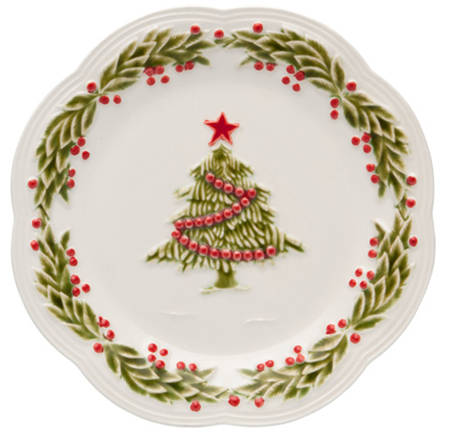 Christmas (Poinsettia) Decorated Salad/Dessert Plate