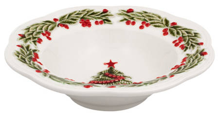 Christmas (Poinsettia) Decorated Soup/Cereal Bowl