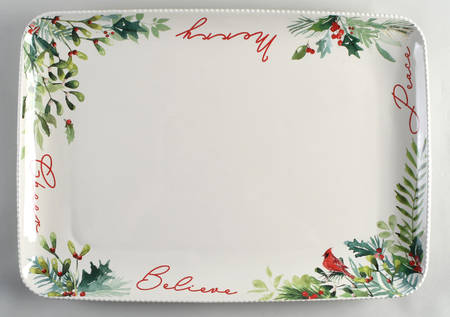 Winter Botanicals 20" Rectangular Serving Platter