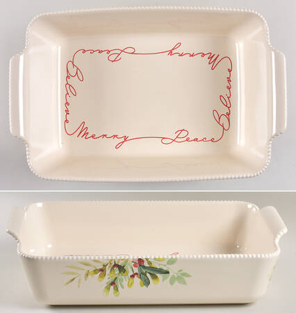 Winter Botanicals 14" Rectangular Baker