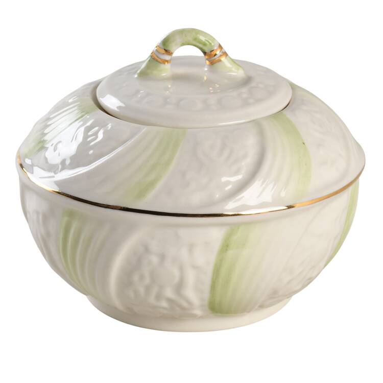Celtic Green Sugar Bowl & Lid
