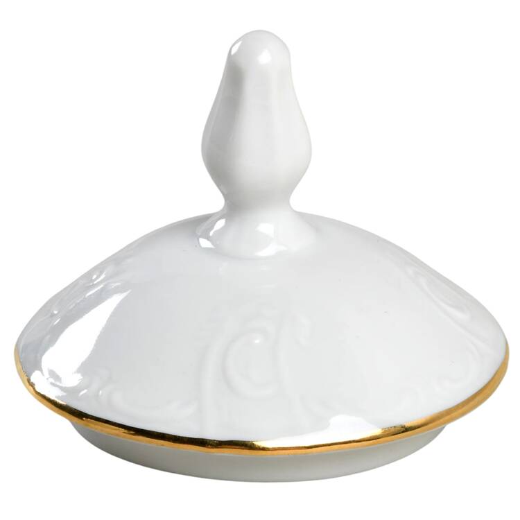 Bernadotte White-Gold Trim Lid for Sugar Bowl