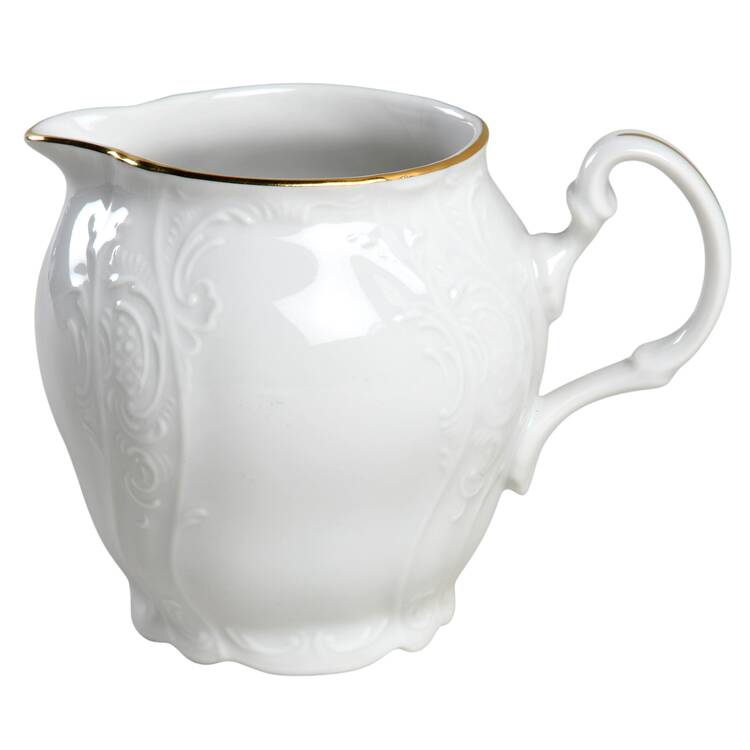 Bernadotte White-Gold Trim Creamer by Baum Brothers