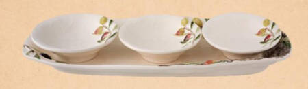 Olival Dip Bowl Set-3 Bowls w/Tray