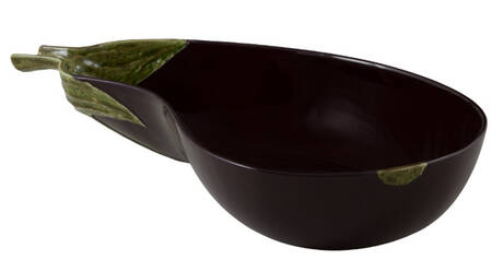 Aubergine (Eggplant) 18" Figural Serving Bowl
