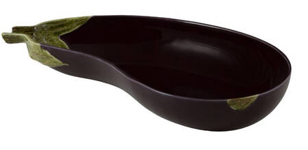 Aubergine (Eggplant) 15" Figural Serving Bowl