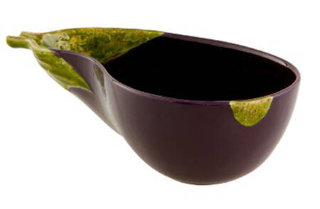 Aubergine (Eggplant) 10" Figural Serving Bowl