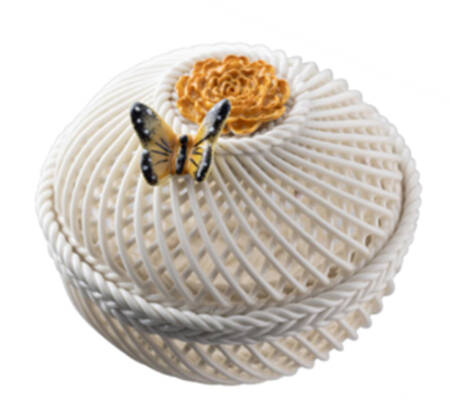 Flower of the Month Basket 3" Round Covered Basket
