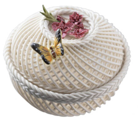 Flower of the Month Basket 3" Round Covered Basket