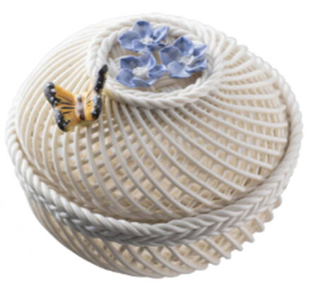 Flower of the Month Basket 3" Round Covered Basket