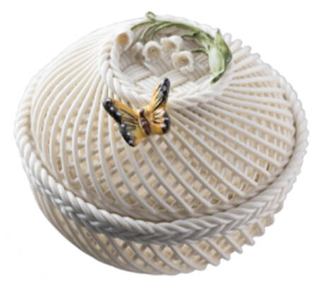 Flower of the Month Basket 3" Round Covered Basket