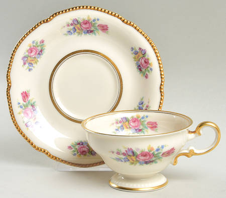 Castleton Bouquet Footed Cup & Saucer Set