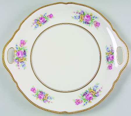 Castleton Bouquet Handled Cake Plate