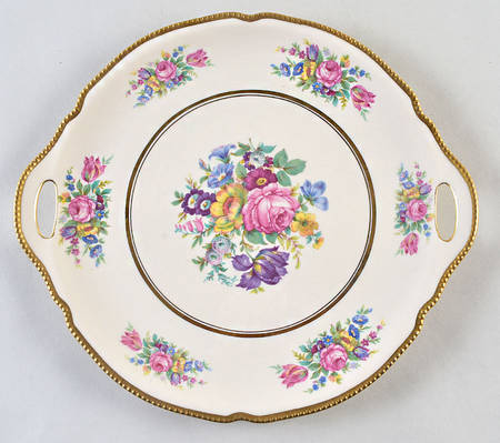 Castleton Rose Handled Cake Plate