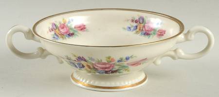 Castleton Rose Footed Cream Soup Bowl