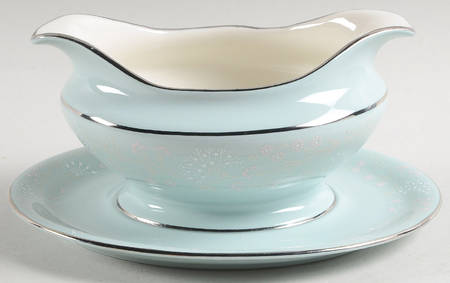 Corsage Gravy Boat with Attached Underplate