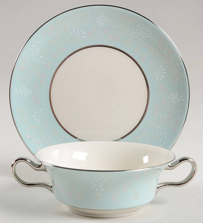 Corsage Flat Cream Soup Bowl & Saucer Set