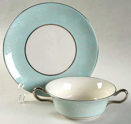 Corsage Flat Cream Soup Bowl & Saucer Set