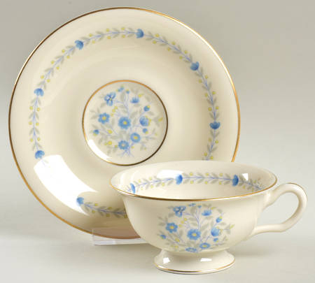 Devon Footed Cup & Saucer Set by Castleton (USA)
