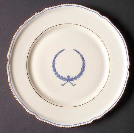 Empire (Blue Wreath, Gold Trim) Luncheon Plate