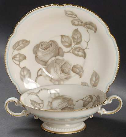 Gloria Footed Cream Soup Bowl & Saucer Set