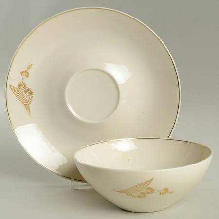 Golden Meadow Flat Cream Soup Bowl & Saucer Set