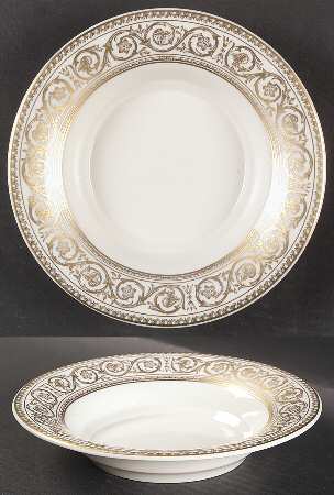 Golden Scroll Rim Soup Bowl by Castleton (USA)