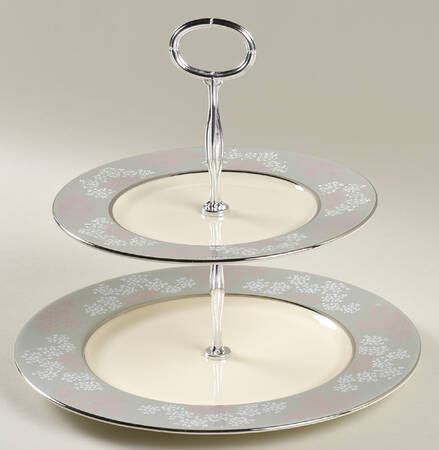 Lace 6 5/8"-10"  2 Tiered Serving Tray (Dp, Sp) HC