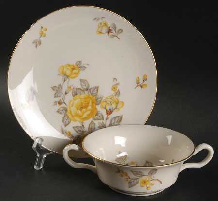 Mayfair Footed Cream Soup Bowl & Saucer Set