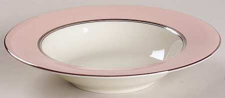 Shell Pink Rim Soup Bowl