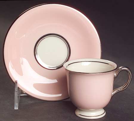 Shell Pink Footed Demitasse Cup & Saucer Set