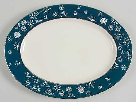 Snowflake 15" Oval Serving Platter