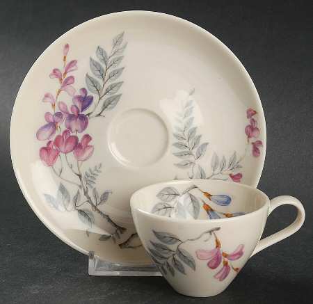 Wisteria Flat Demitasse Cup & Saucer Set