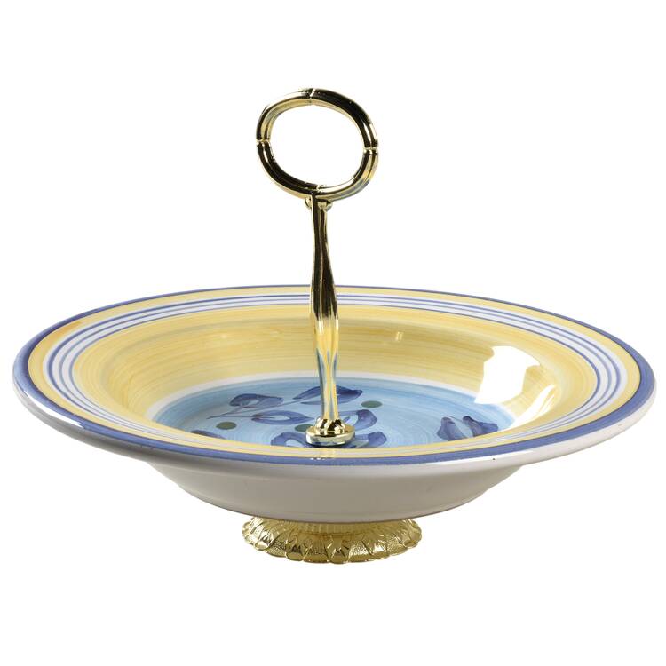 Azzurro 6"-7" Handled Footed Nut Dish HC