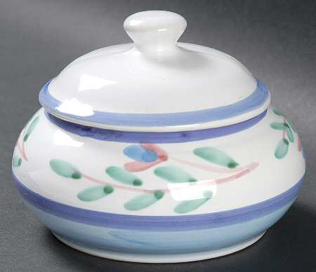 Blue Garland Sugar Bowl & Lid