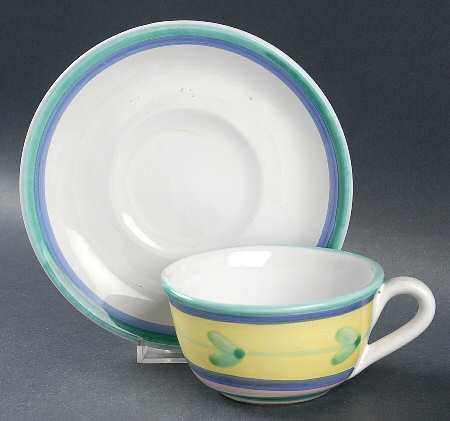 Carousel Flat Cup & Saucer Set by Caleca