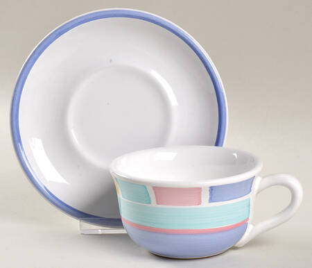 Color Blocks Flat Cup & Saucer Set