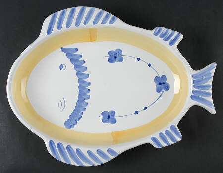 Marina (Blue&Yellow) 15" Fish Platter