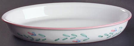 Pink Garland 13" Oval Baker