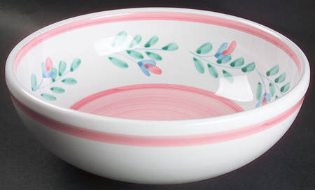 Pink Garland 10" Round Vegetable Bowl