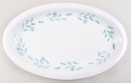 Pink Garland 18" Oval Serving Platter