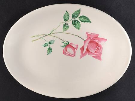 Bermuda Rose (No Trim) 11" Oval Serving Platter