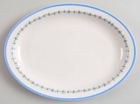 Bonnie Blue 11" Oval Serving Platter by Canonsburg