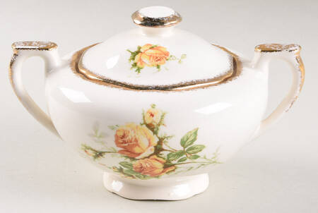 Yellow T Rose Sugar Bowl & Lid