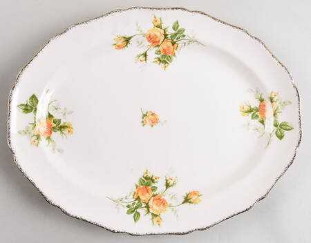 Yellow T Rose 13" Oval Serving Platter