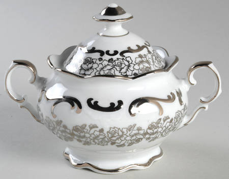 Bridal Rose Sugar Bowl & Lid