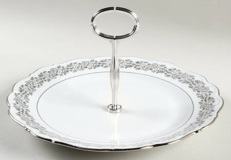Bridal Rose Round Serving Plate with Center Handle (Dp) Hc