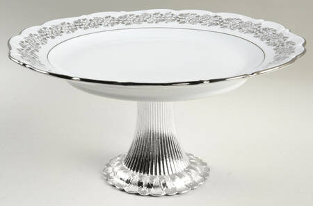 Bridal Rose Cake Stand with 4"-5" Metal Pedestal  Hc
